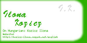 ilona kozicz business card
